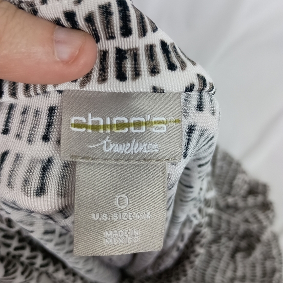 CHICOS Black White Western Aztec Long Cardigan Duster-(#1,106) - Picture 2 of 10